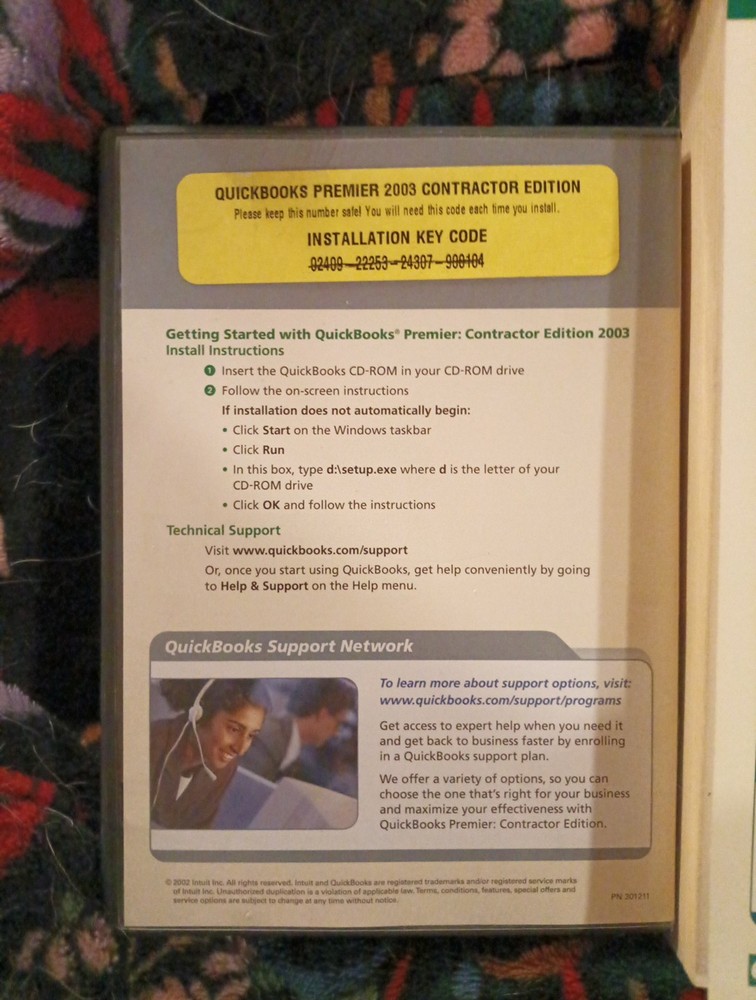 Intuit Quickbooks 2003 Premier Contractor Edition Software Complete Read