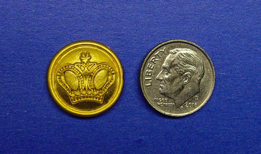 KASPER REPLACEMENT BUTTONS 6 GOLD TONE CROWN MOTIF SOLID METAL SHARP CONDITION
