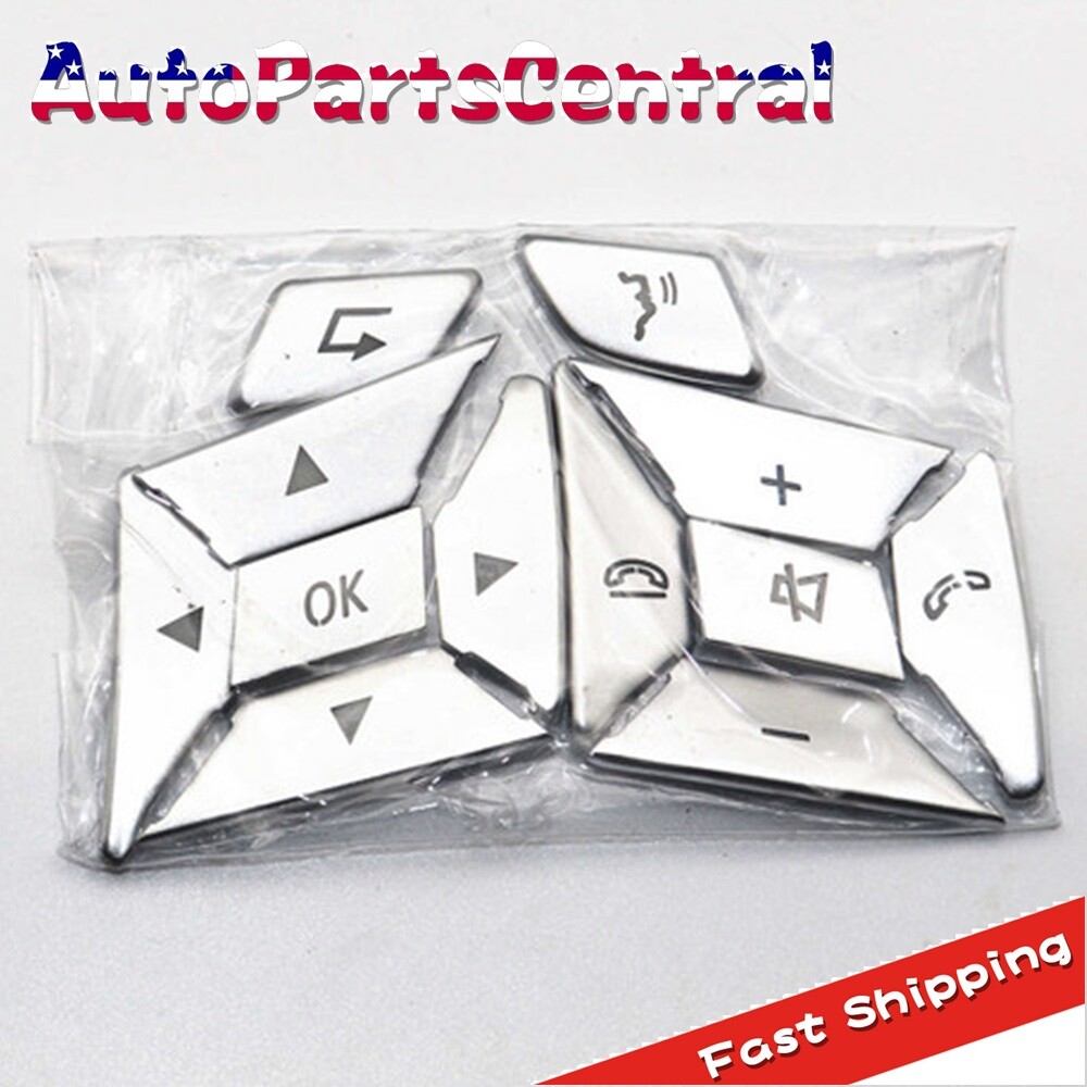 12X Steering Wheel Button Silver Trim For Mercedes Benz E C G Class W204 2012-16