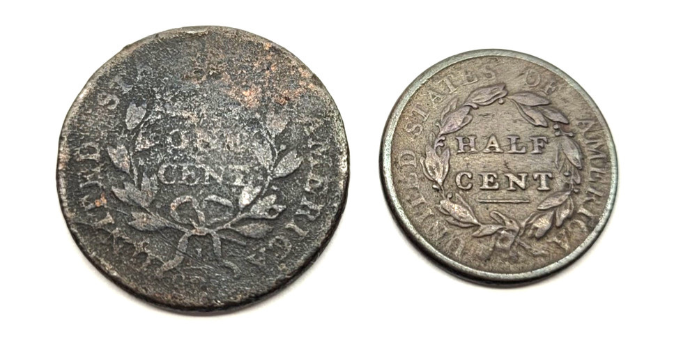 1801 Draped Bust Large Cent - 3 Errors and 1809 Classic Head Half Cent
