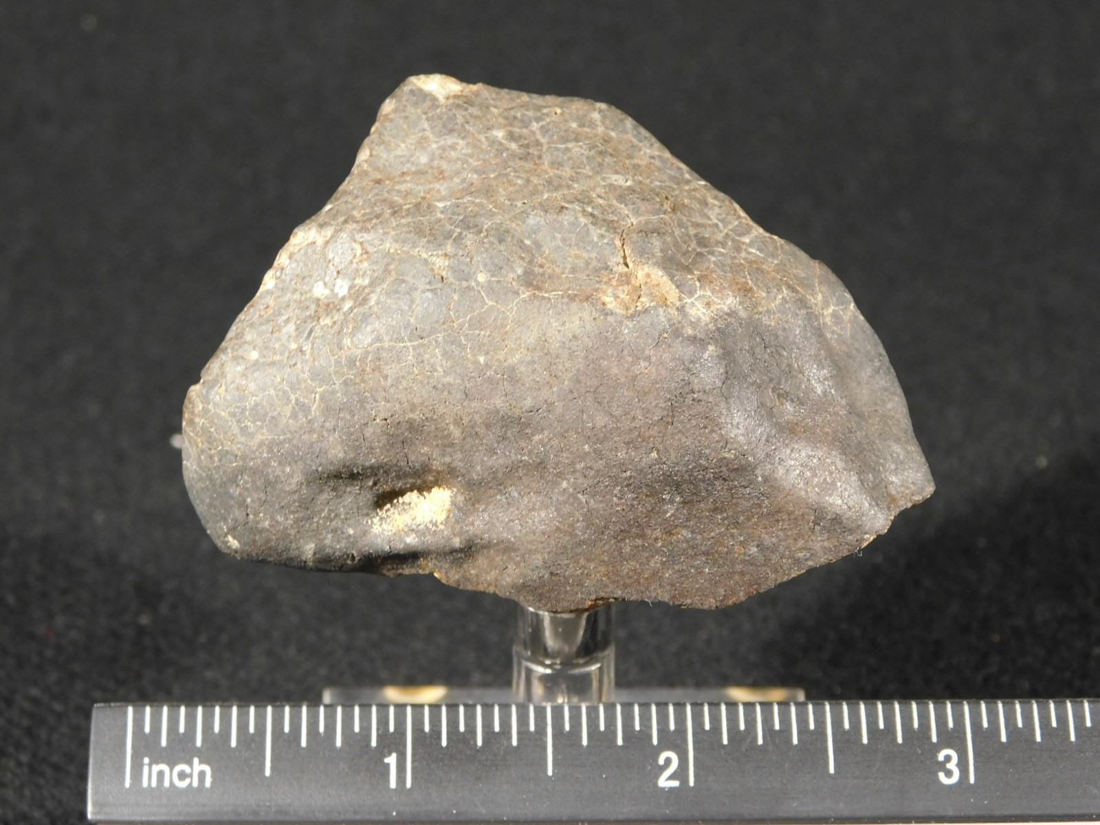 H6 Stony METEORITE Regmaglypts DARK Fusion Crust and Contraction CRACKS! 178gr