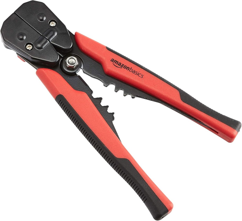 Amazon Basics Professional Self-Adjusting Wire Strippers and Black/Red