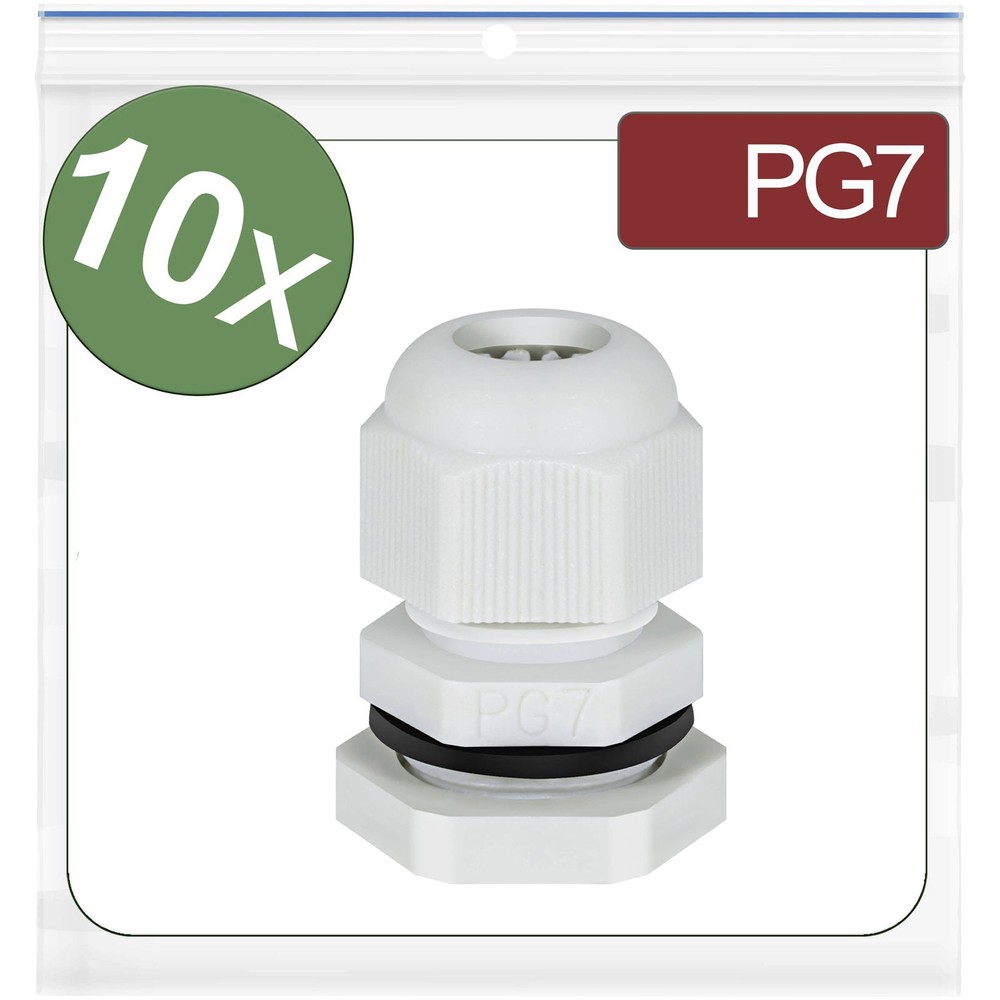 Quadrios 24CA391 cable gland PG7 polyamide grey 10 pcs