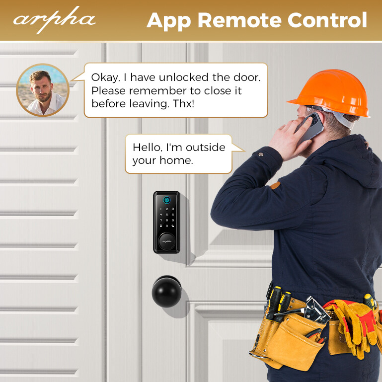ARPHA Keyless Entry Smart Door Lock+Handle Fingerprint Deadbolt App Auto Lock