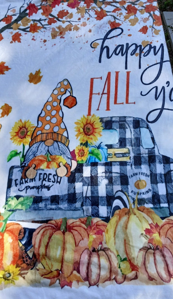 Autumn Fall Decor Soft Gnome Blanket 50x60