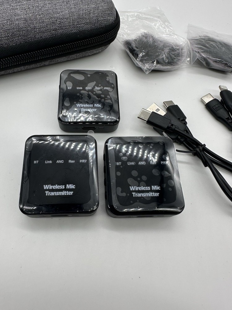 Wireless Microphone System with Charging Case Dual Transmitter Case