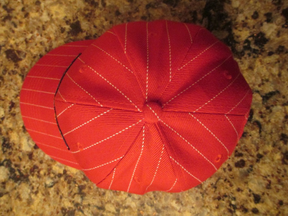 Red w/ White Pinstripes CORVETTE Hook & Loop Strap Baseball Hat - NWOT
