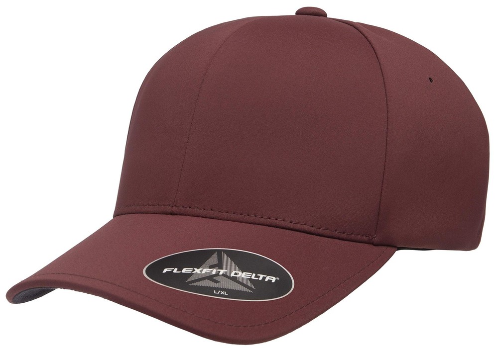 Flexfit Men's Delta Seamless Baseball Cap, Maroon, Small-Medium
