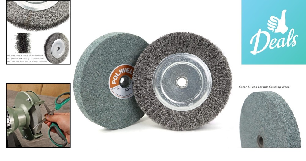 Multi-Function 6 Inch Bench Grinder Wheel & Wire Brush Set for Tools Maintenance