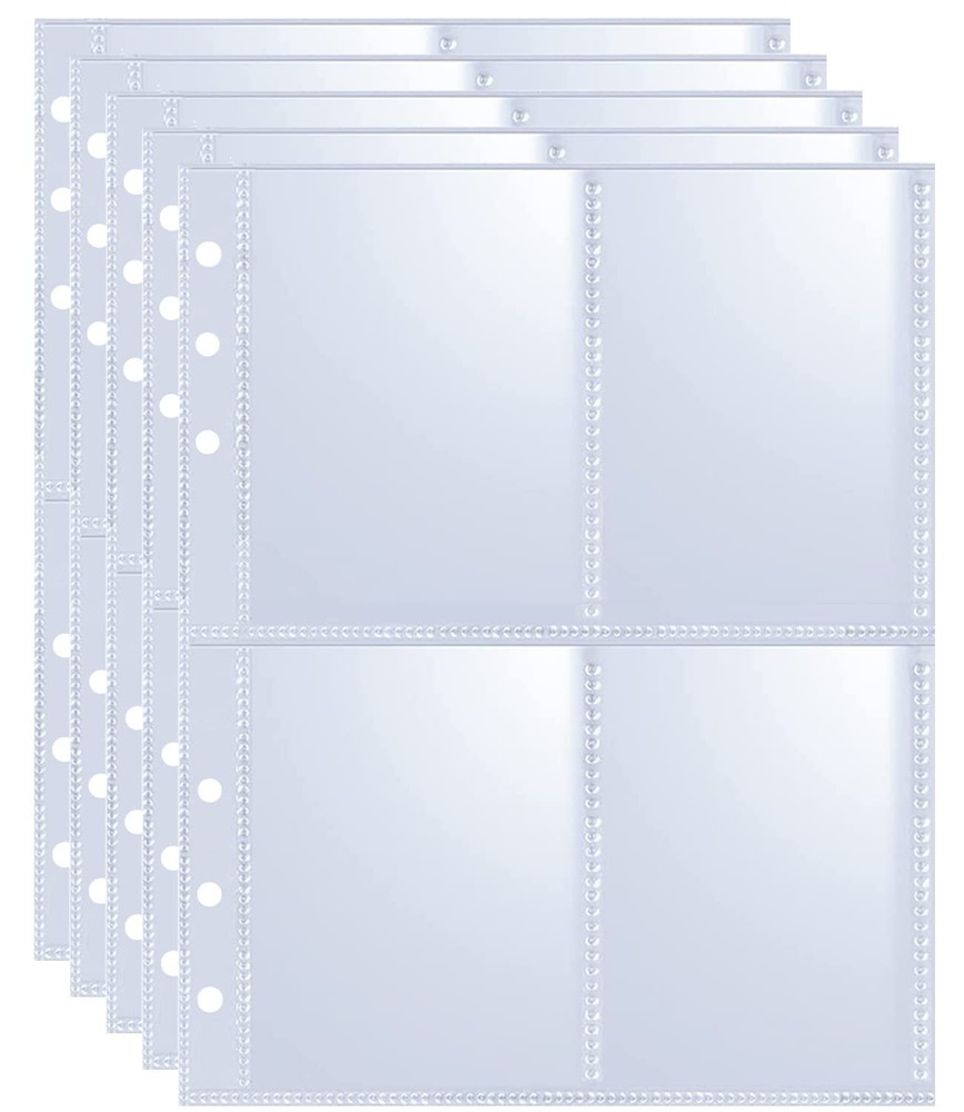 40 Pack 320 Pockets 6 Ring A5 Binder Transparent/Green