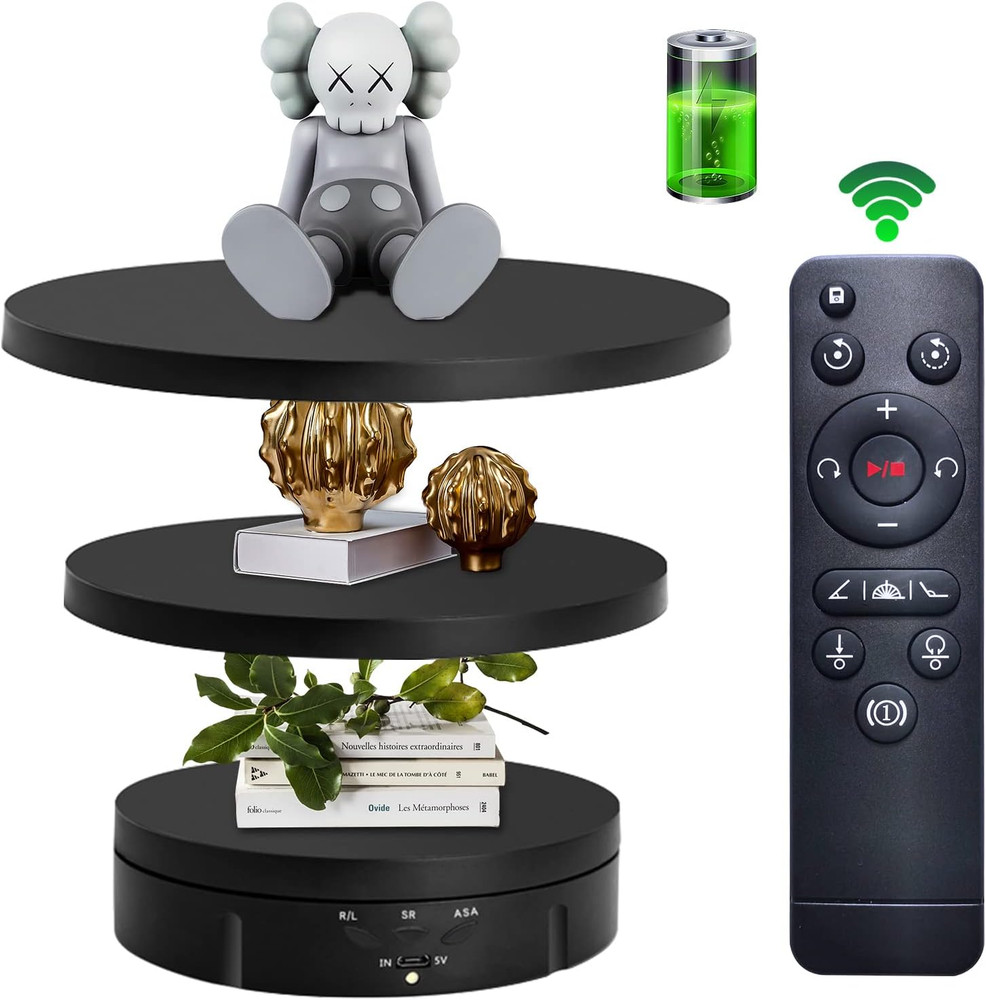 Motorized Rotating Display Stand Remote Control  360° Turntable for Presentation