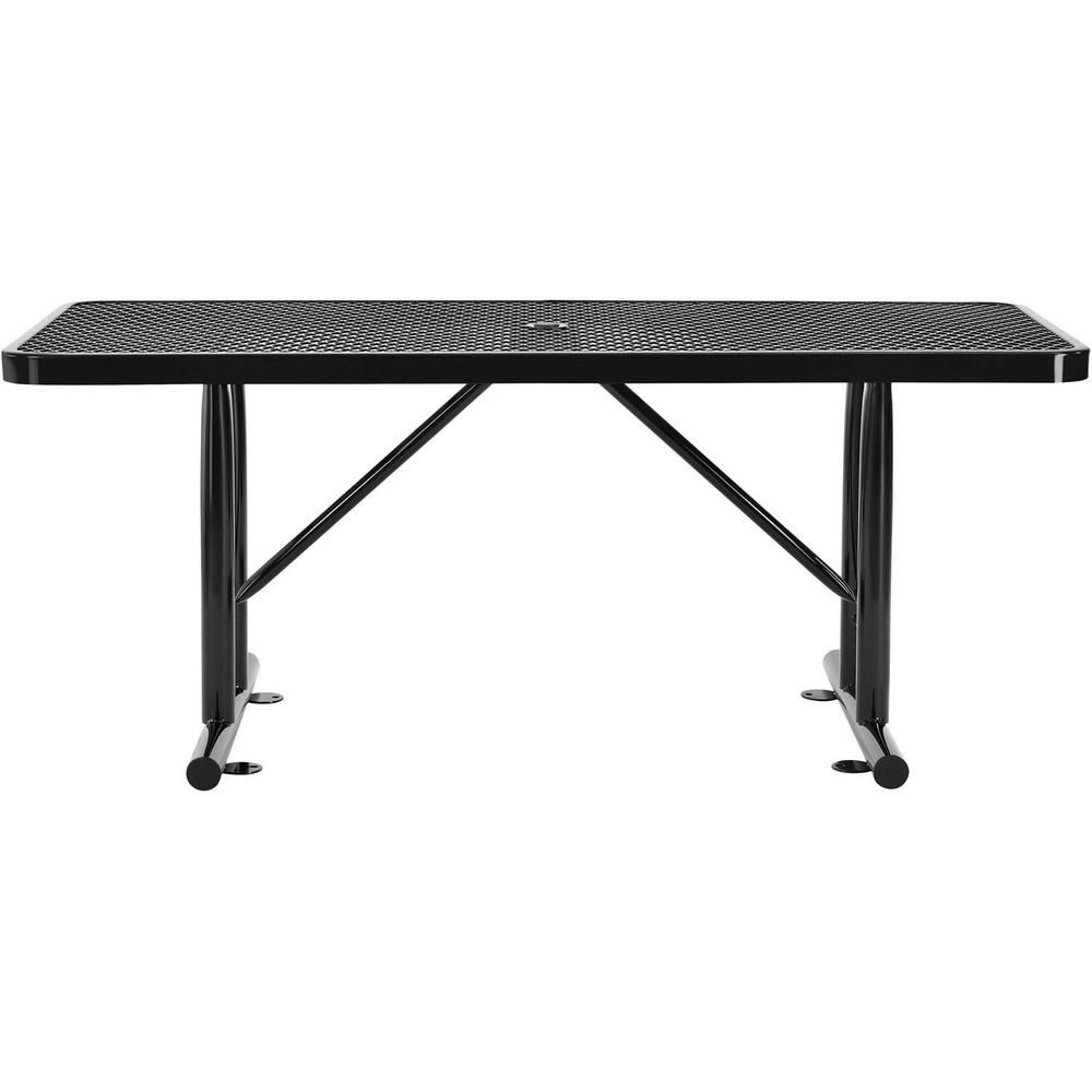 6' Rectangular Expanded Metal Outdoor Table Black
