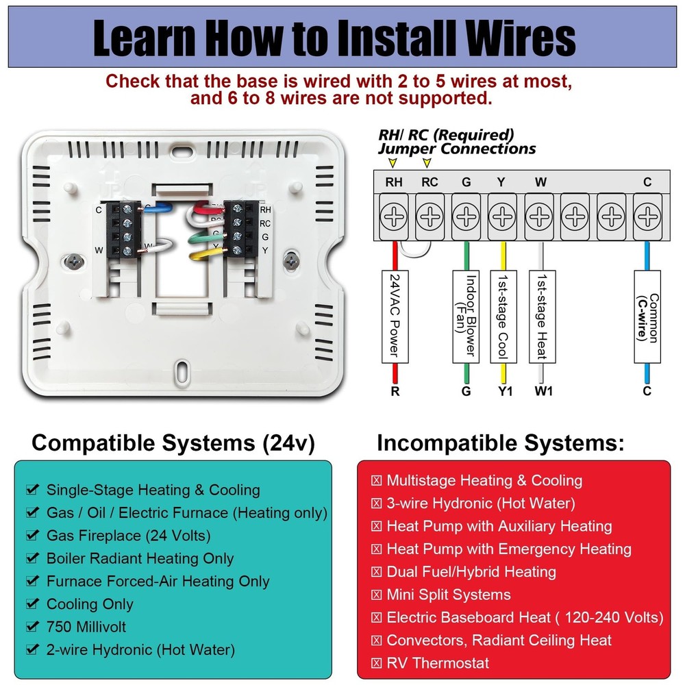 Non-Programmable Thermostats for Home Conventional Single-Stage Systems, up t...