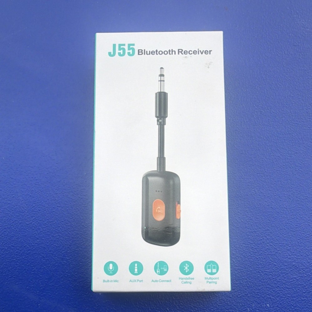 J55 Bluetooth Receiver Built-in Mic AUX Port Handsfree Multipoint Black