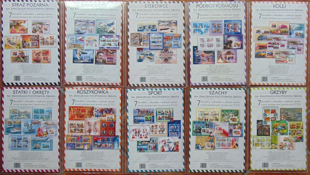 10 diff. topical stamp packets w/ 70 sheets cat. listed (cto)  Lot #5