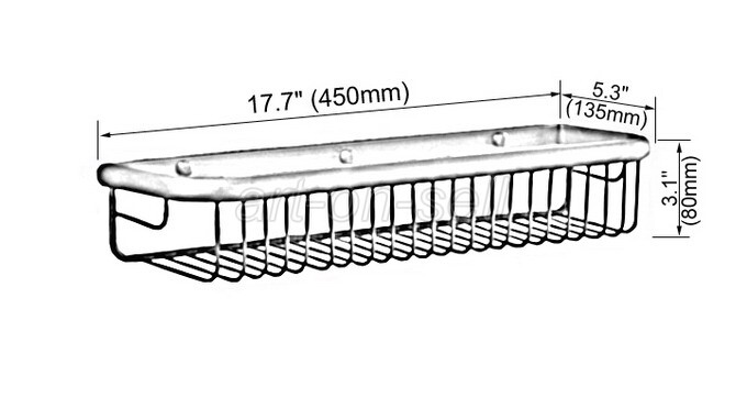 45cm Oil Rubbed Bronze Bathroom Shower Caddy Basket Wall Mounted Storage Basket