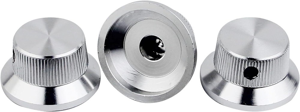 Guyker Electric Guitar Bass Control Potentiometer Knobs, Aluminum Chrome