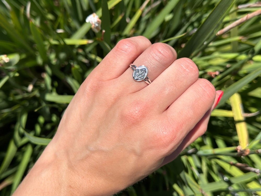 Mushroom Oxidized Ring 925 Sterling Silver 11.2mm