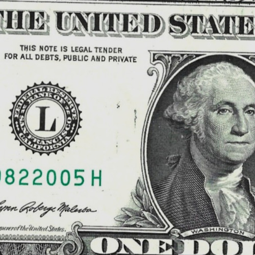 $1.00 Birthday Note 8/2/2005 W/ overprint error, Misaligned