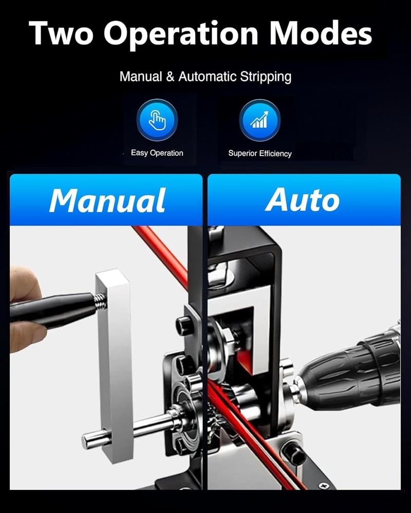 Drill-Powered Wire Stripper Machine 0.06"-1" for Scrap Copper Cable