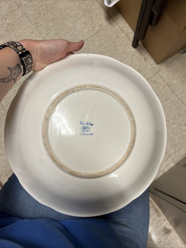 Blue Peony Hand painted Bowl