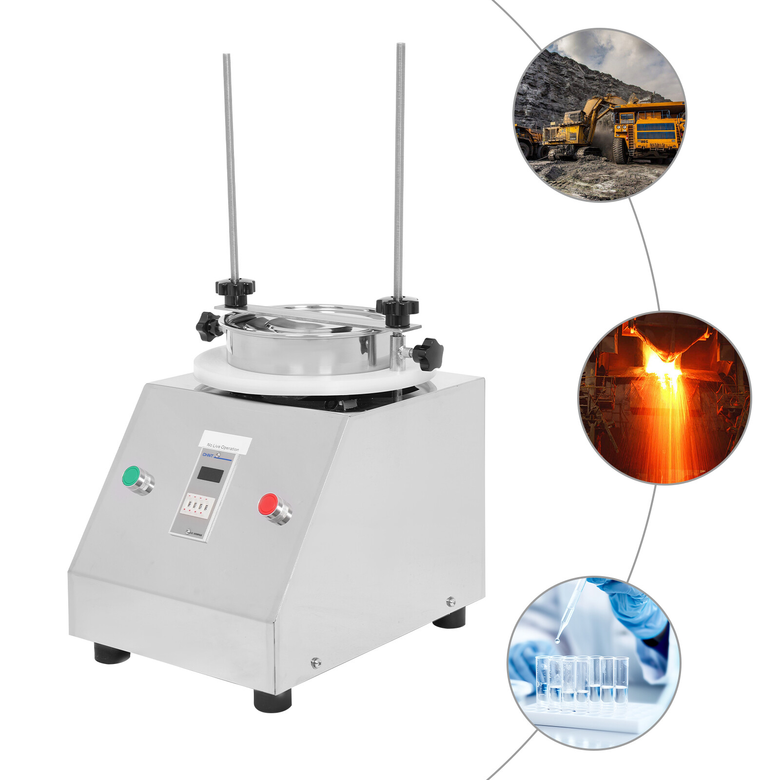 110V Electric Vibrating Sieve Shaker Sifter, 200 Mesh Stainless Steel