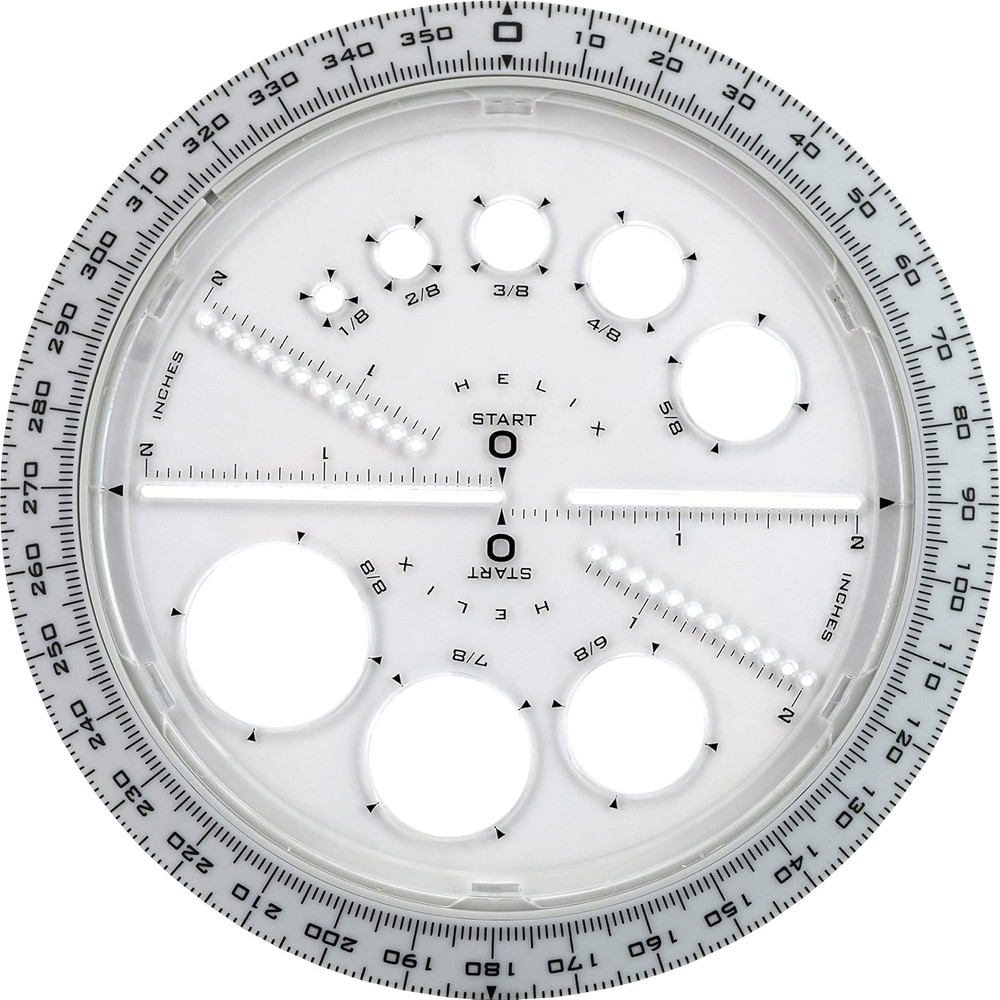 6-Inch Angle and Circle Maker - Accurate Drafting Tool with Colorful Templates