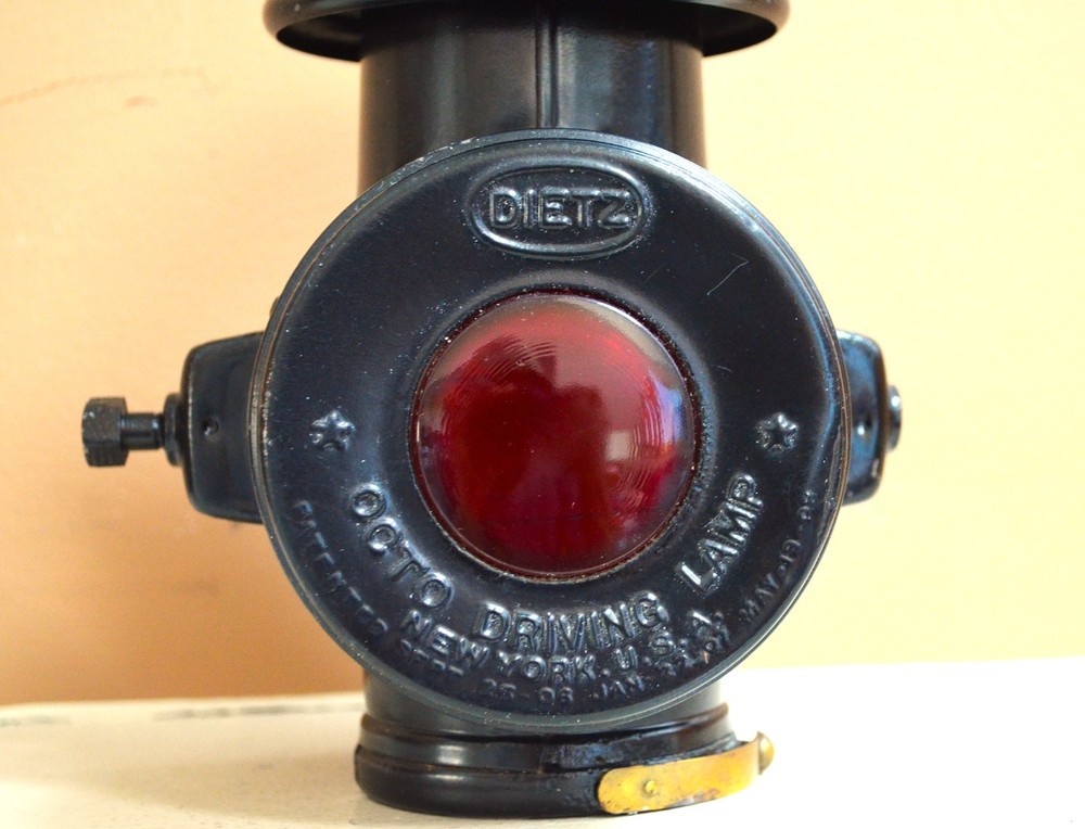 Antique Dietz Octo Driving lantern 1908. Missing Burner & Front Lens & Bracket.