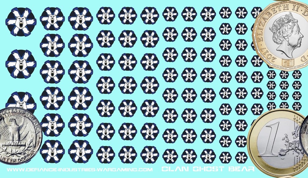 Clan Ghost Bear - Waterslide Decals for Battletech