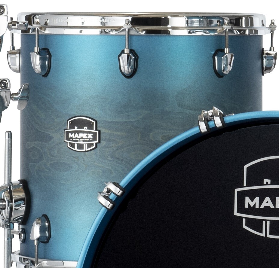 Mapex Saturn Evolution 14x12" Exotic Azure Burst Floor Tom Drum | Maple-Walnut