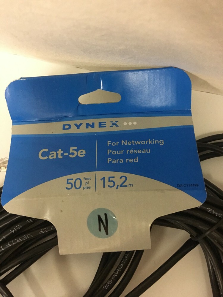 Dynex DX-C114199 Cat-5e Network black Cable 50ft