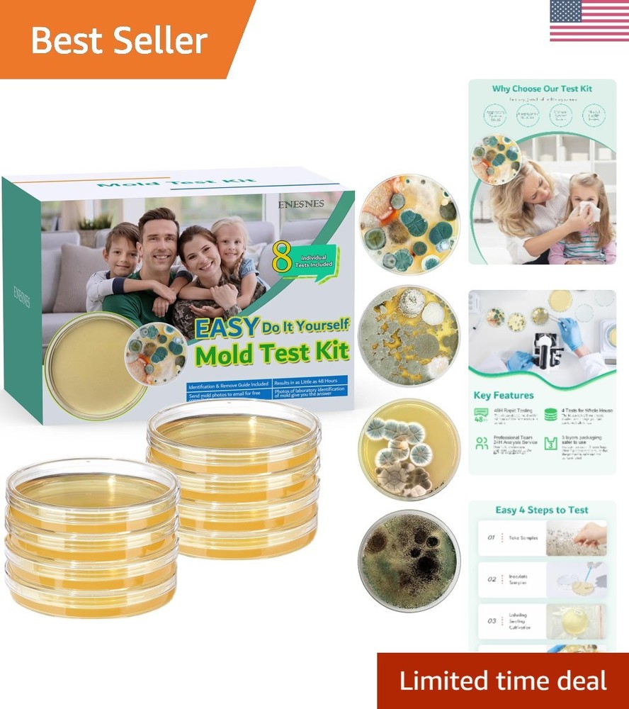 Safe At-Home Mold Testing Kit - 8 Tests, Identification Guide & Expert Support