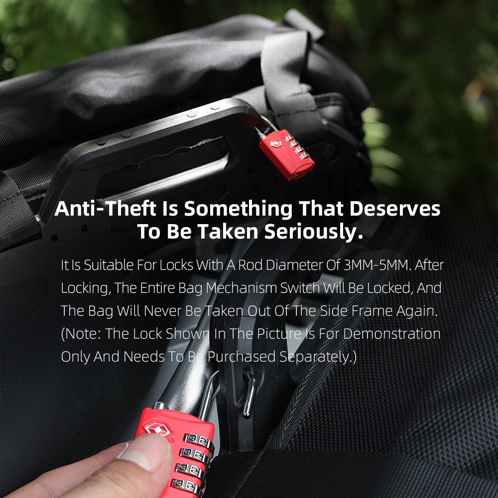 Rhinowalk Motorcycle Side Bag Waterproof 35L Quick Release Saddlebag Pannier 1Pc