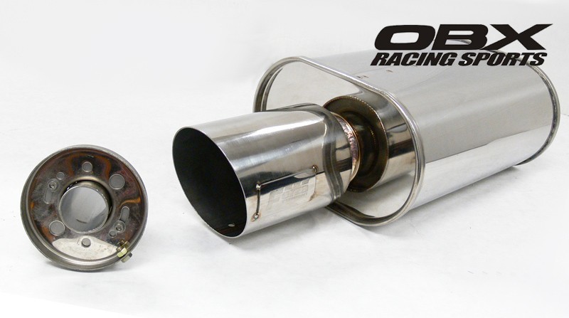 OBX Stainless Forza Tuning Muffler Harpoon 3.0" Center In Performance Universal