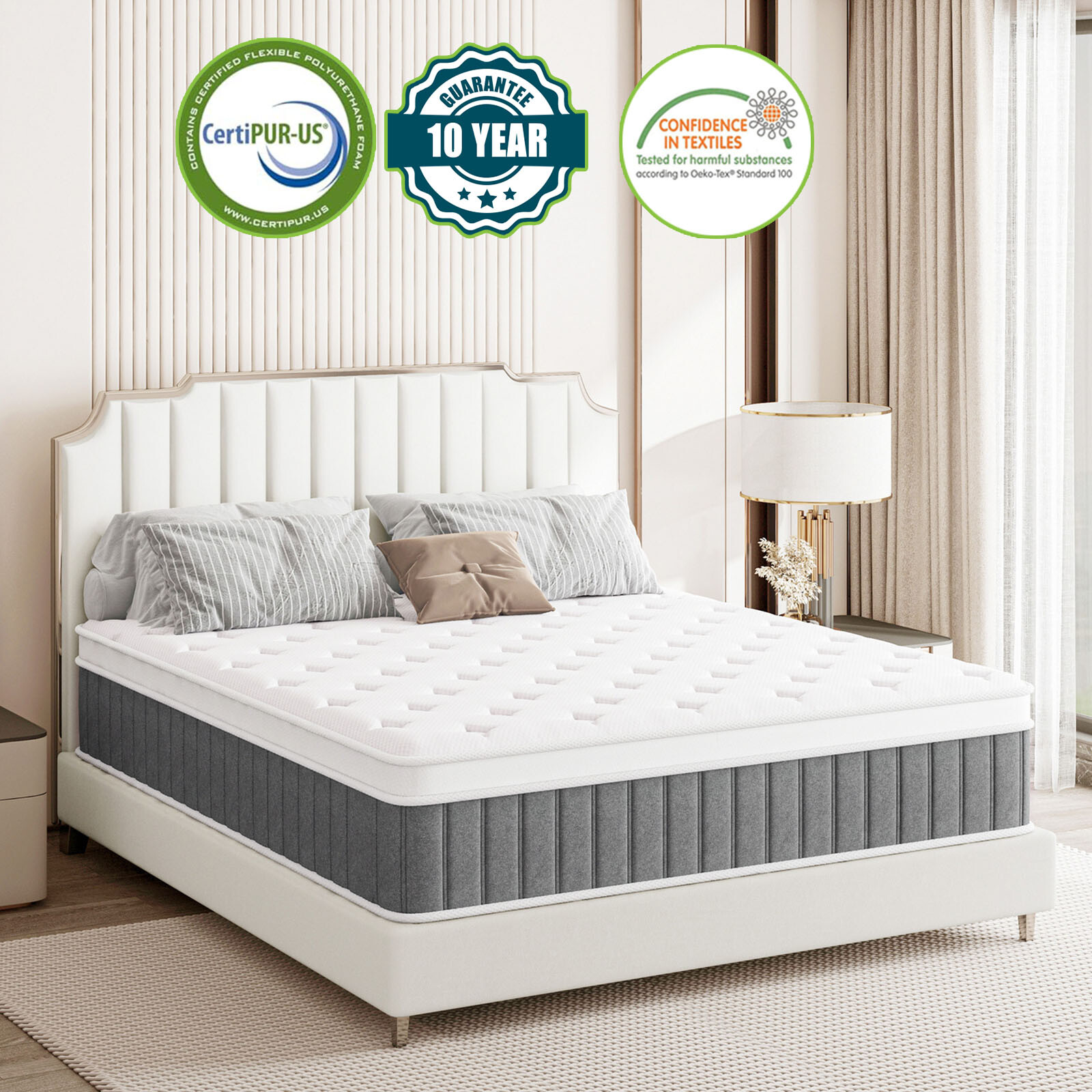 10"12"14" Hybrid Spring Memory Foam Twin Full Queen King Size Mattress In A Box