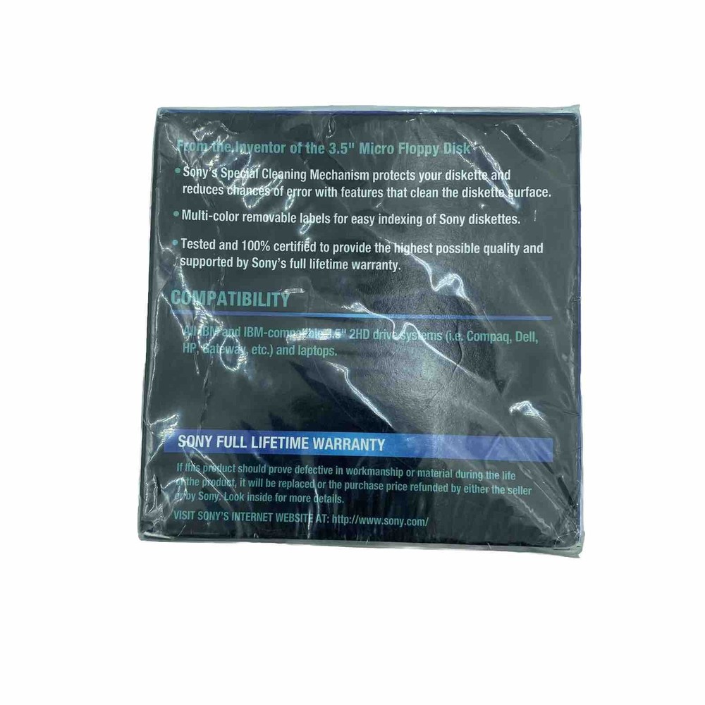 Sony MFD 2HD 3.5" Micro Floppy Disk IBM Formatted 10 Diskette Pack - Brand New