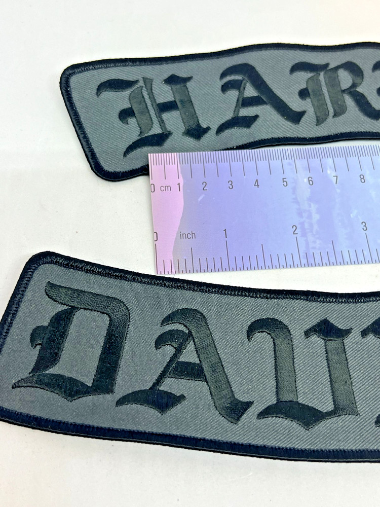 Harley-Davidson 12" Large Rocker Patch Black with Grey background 🔥 🔥