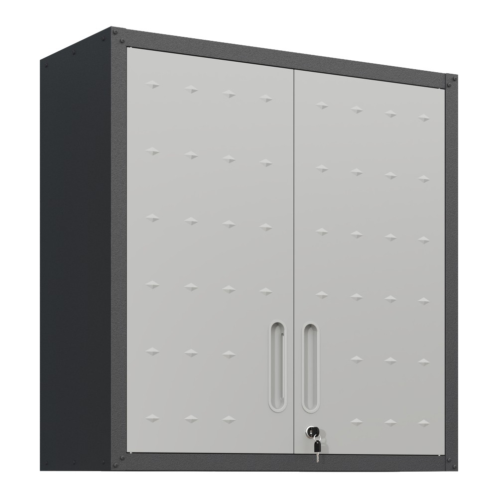 Metal Wall-Mounted Office Tool Storage Cabinet w/ Locking Door& Adjustable Shelf
