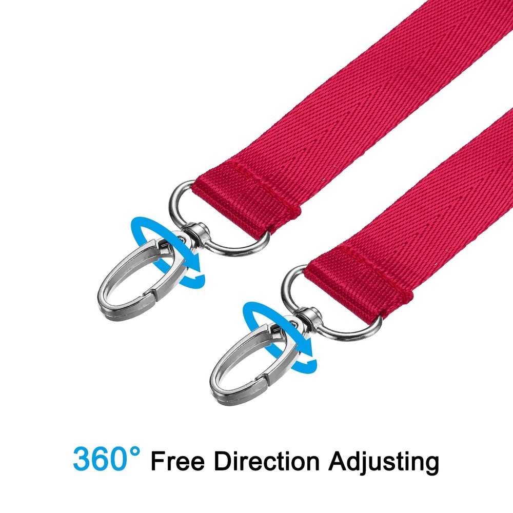 59" Shoulder Strap, 0.98" Width Adjustable Strap with Swivel Hooks, Red