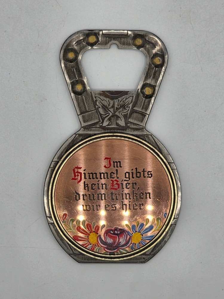 German Silvertone Bottle Opener w/ Inscription