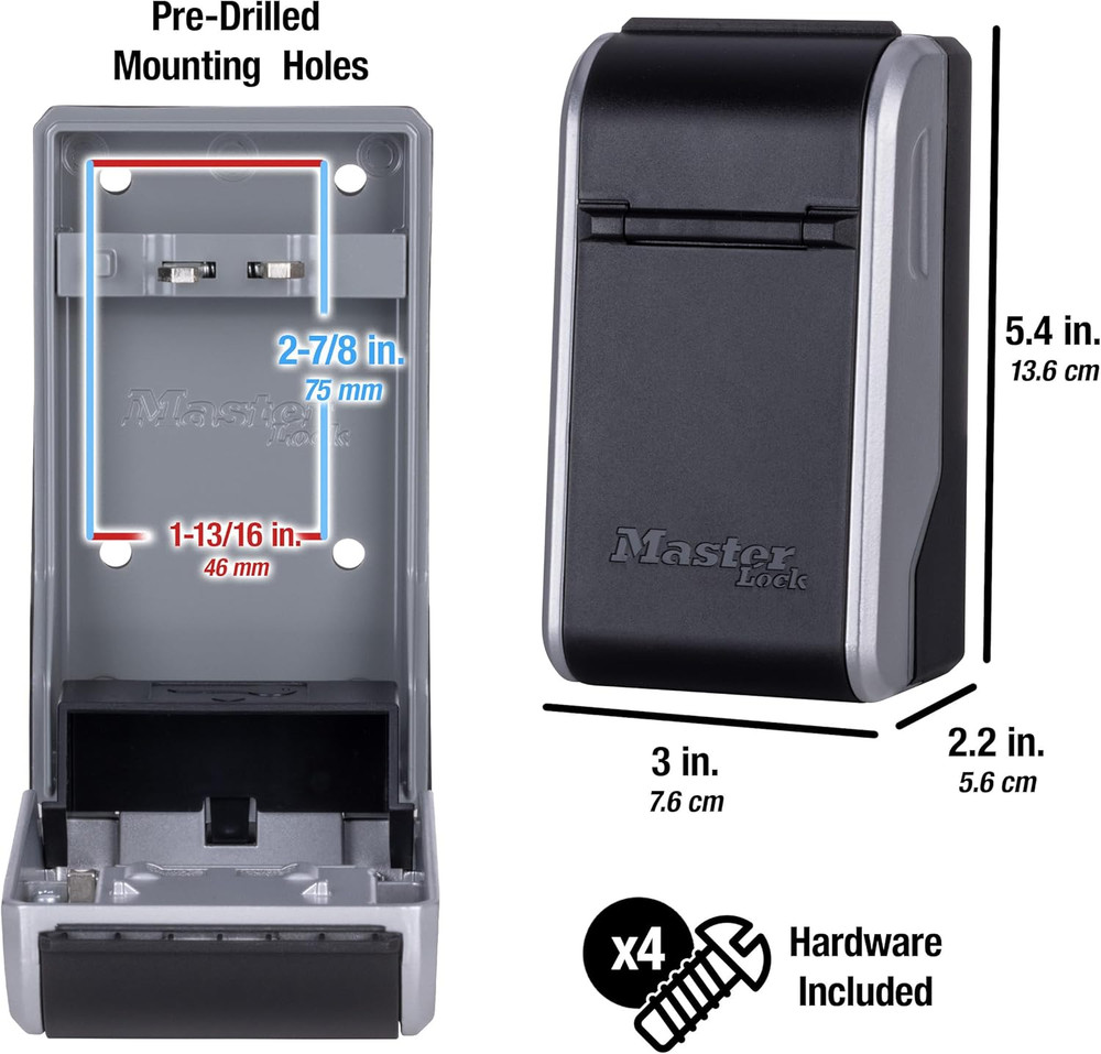 High Capacity Key Lockbox, Combination Dial, Wall Mount