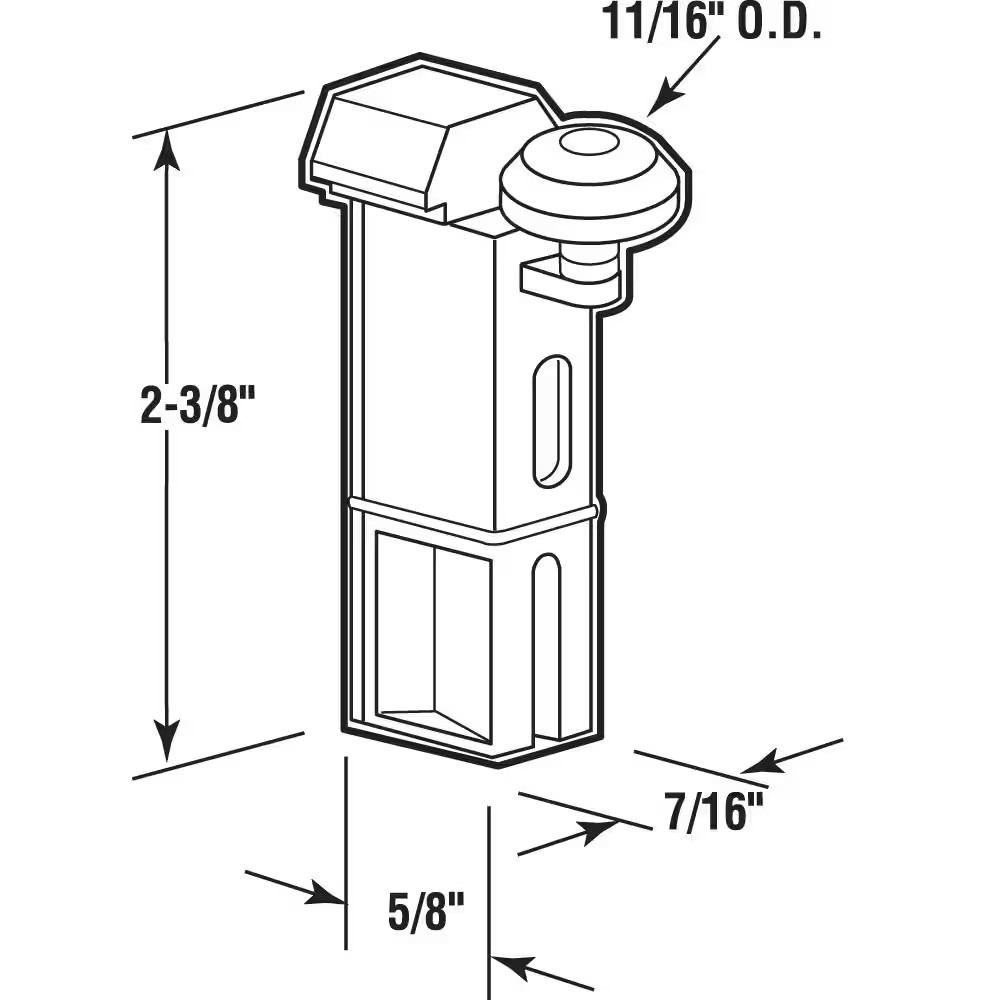 Sliding Screen Door Top Roller Assembly, Hilite (2-Pack)