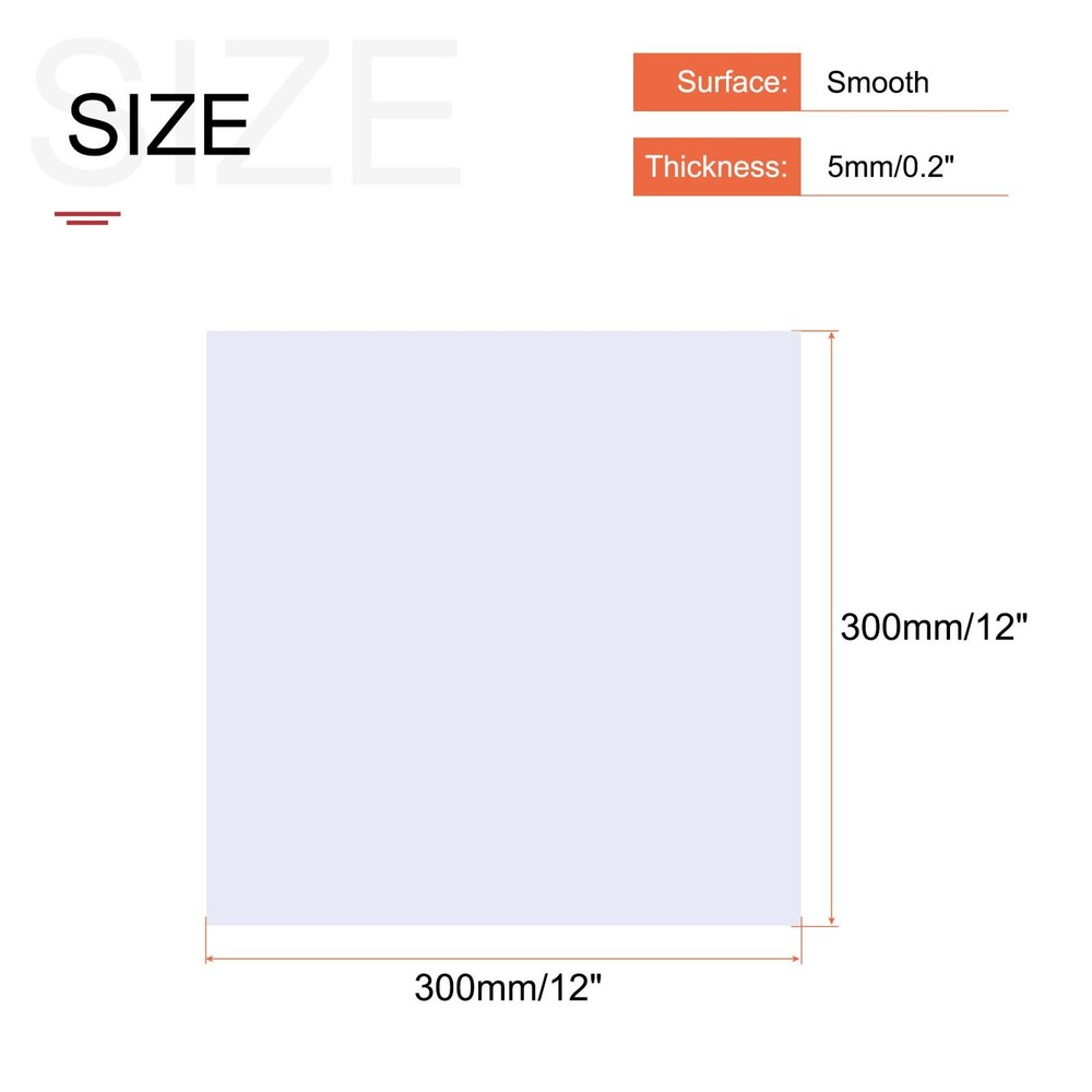 White ABS Plastic Sheet 12x12x0.2" for Building Model, Panel