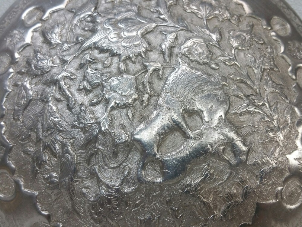 Antique Islamic 84 Silver Repousse Covered Box
