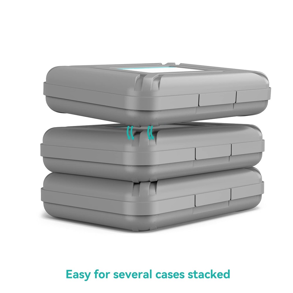 5 PCS 3.5 Inch Portable HDD Case External Hard Drive Storage Protector Gray