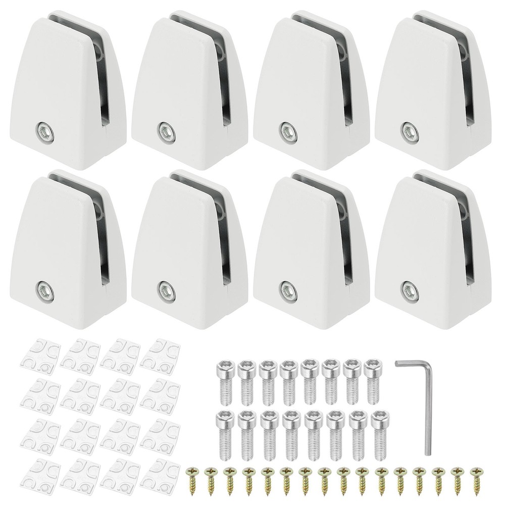 Partition clamp 1.7x1.1x2.4", 8pc, matte white