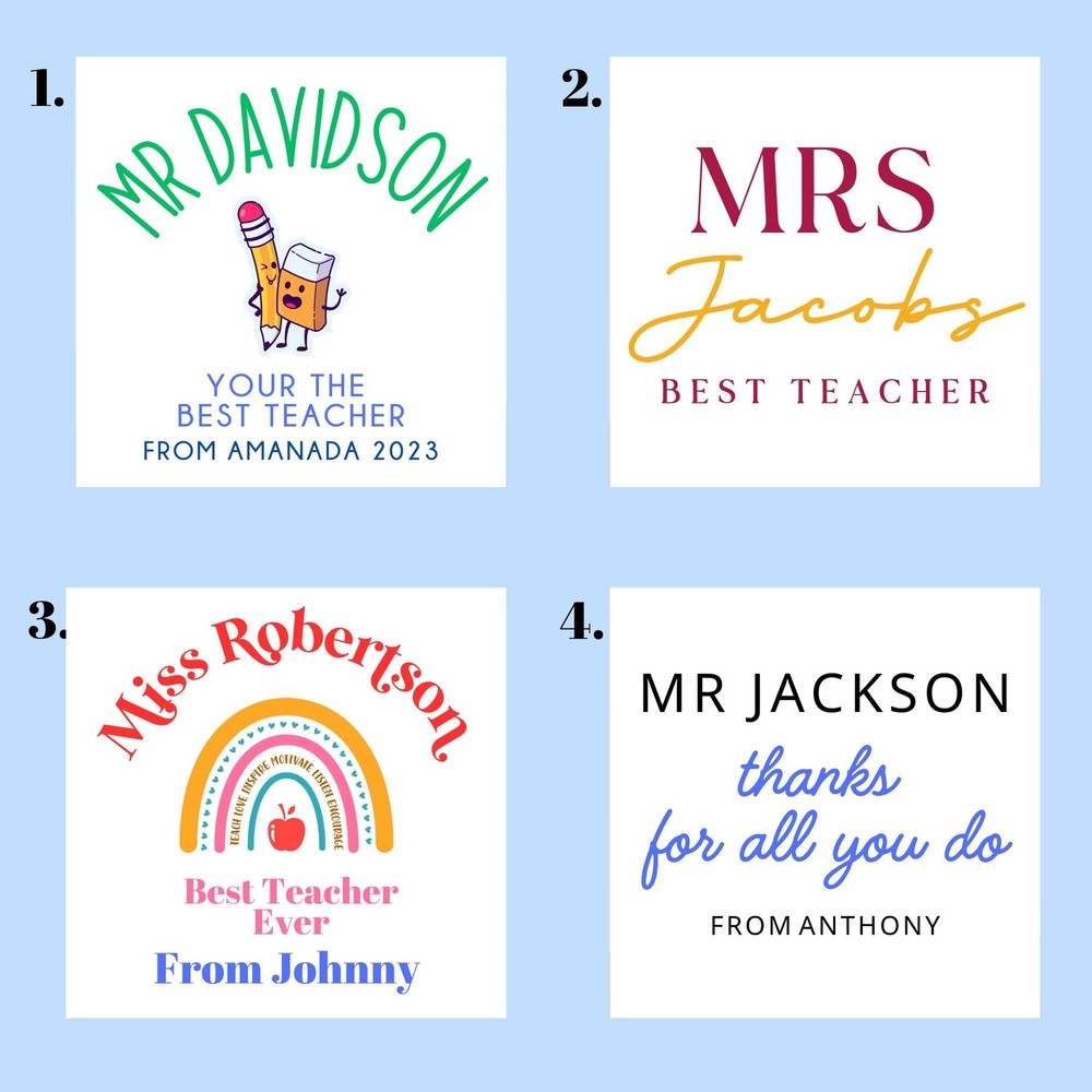 Personalised UV Printed Teacher Coasters