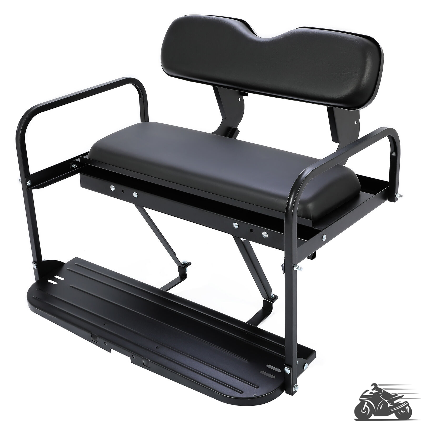 Rear Back Seat Kit For Yamaha G14 G16 G19 G22 Flip Folding Steel Frame Black