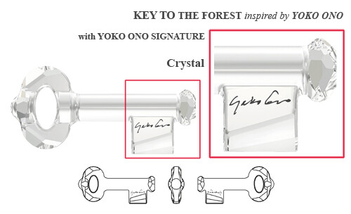 Swarovski Crystal Clear 30mm Key to Open Forest 6918 Pendant; Yoko Ono Signature