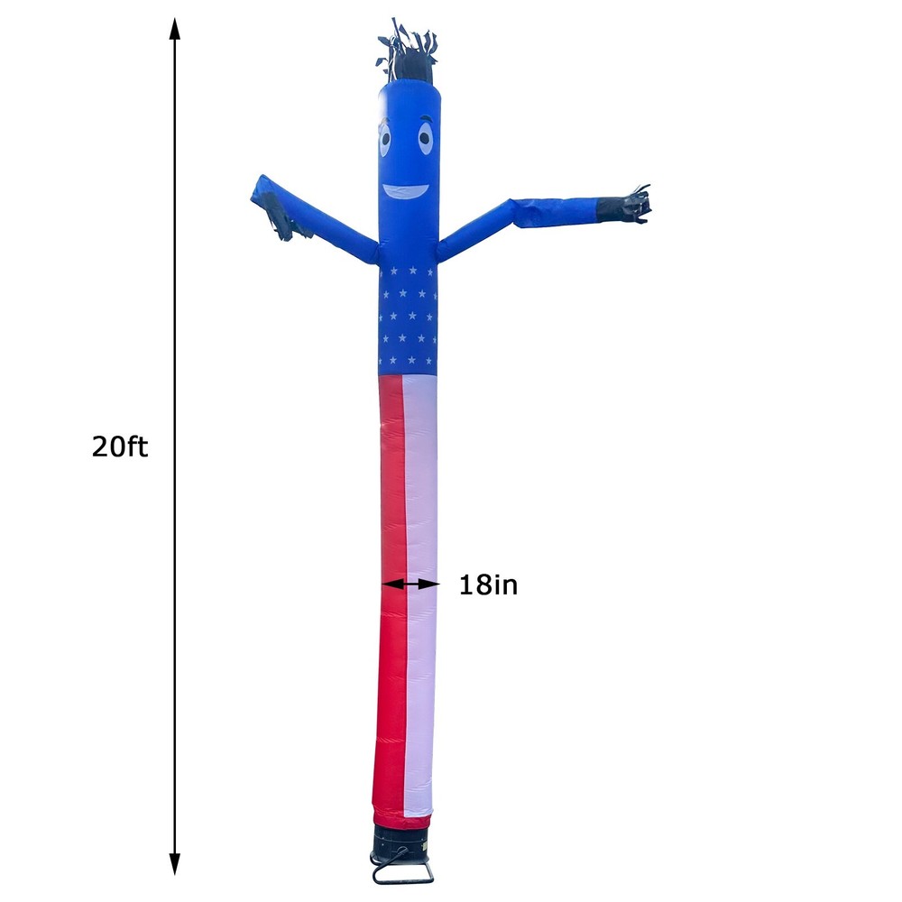 20Ft USA Flag Inflatable Dancer Wind Dancing Sky Puppet with NO Blower
